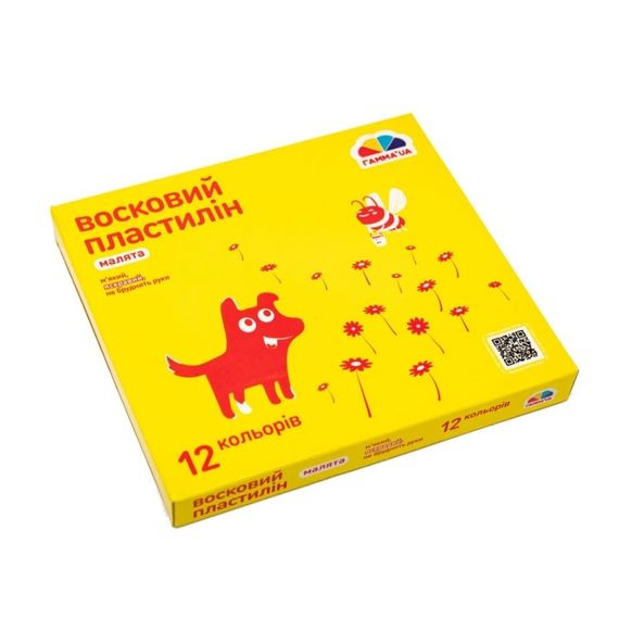 Дитячий восковий пластилін "Малята" 100305, 12 кольорів 144 г | Зображення 1
