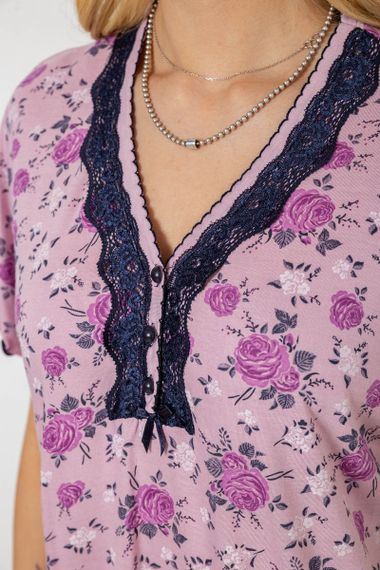 Пижама женская с принтом  -уценка, цвет сиреневый, 243R6971-U-1 | Зображення 4