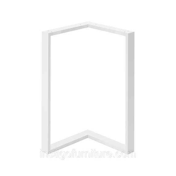 Опора ножка для стола из металла 566×325mm, H=730mm (профильная труба: 60x20mm) Белый | Зображення 2