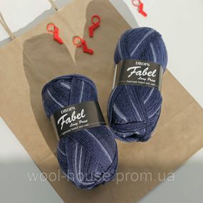 Шкарпеткова пряжа Drops Fabel - Long print, 917 deep ocean