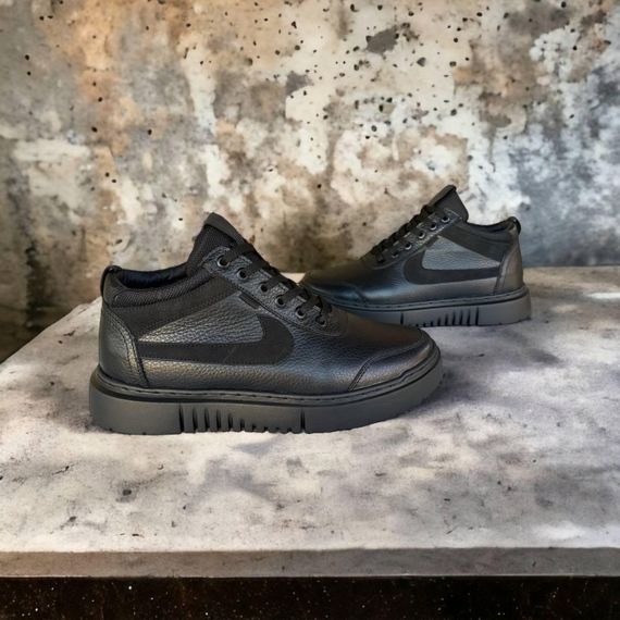 Зимові кеди хутро Nike чорні | Зображення 9