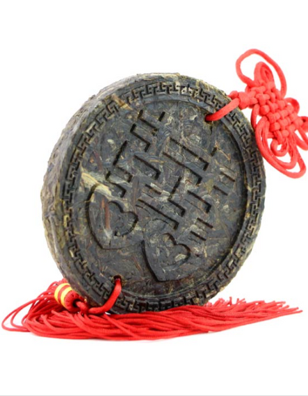 Чай пуэр украшение Фен шуй Двойное счастье - Дракон и феникс диаметр 6,5 см 50 г | Зображення 4