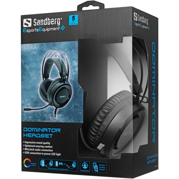 Навушники Sandberg Dominator Headset RGB Black (126-22) | Зображення 3
