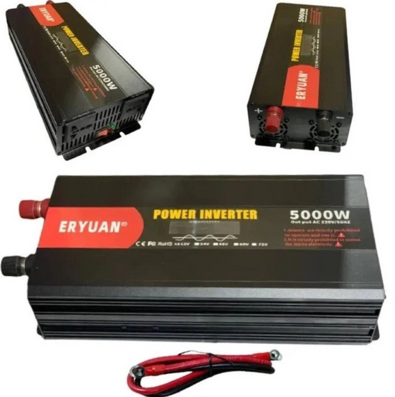 Преобразователь напряжения Eryuan 12V → 220V 5000W с LCD и вольтметром ∙ Инвертор 12-220 чистый синус Eryuan 5000 Вт | Зображення 2