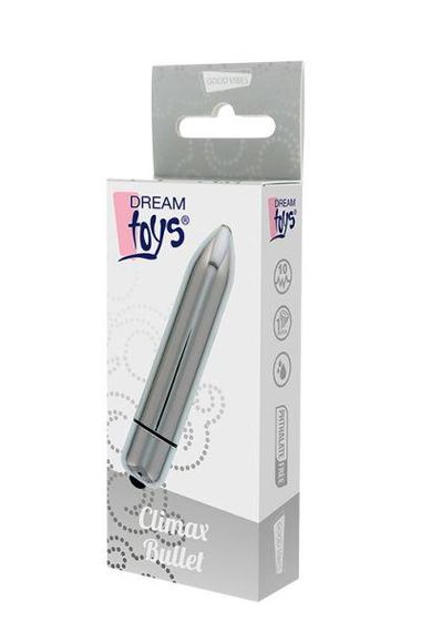 Мини вибромассажер DREAM TOYS 10-SPEED CLIMAX BULLET SILVER sexstyle | Зображення 1