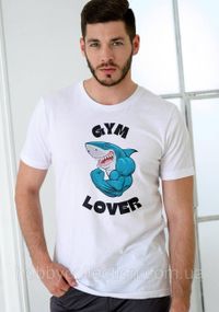 Футболка чоловіча із принтом "Gym Lover" біла