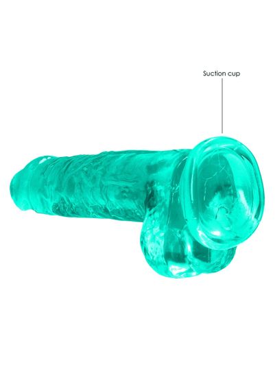 Зелений реалістичний фалоімітатор із мошонкою REALROCK CRYSTAL CLEAR, 21 см Sex Aura | Зображення 3