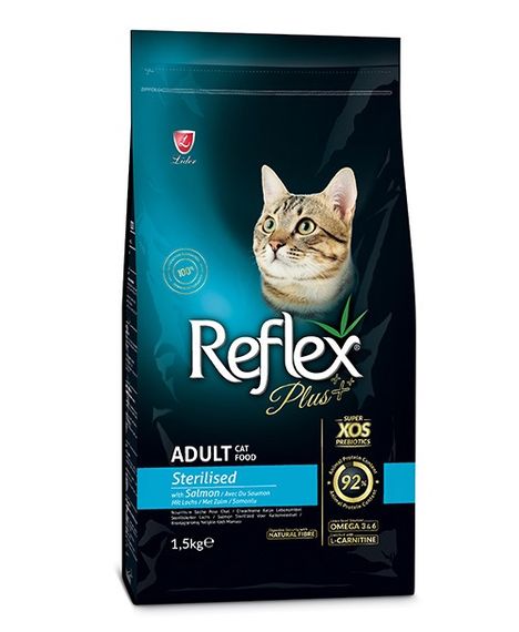 Корм Reflex Plus Cat Adult Sterilised Salmon сухий з лососем для стерилізованих котів 1.5 кг