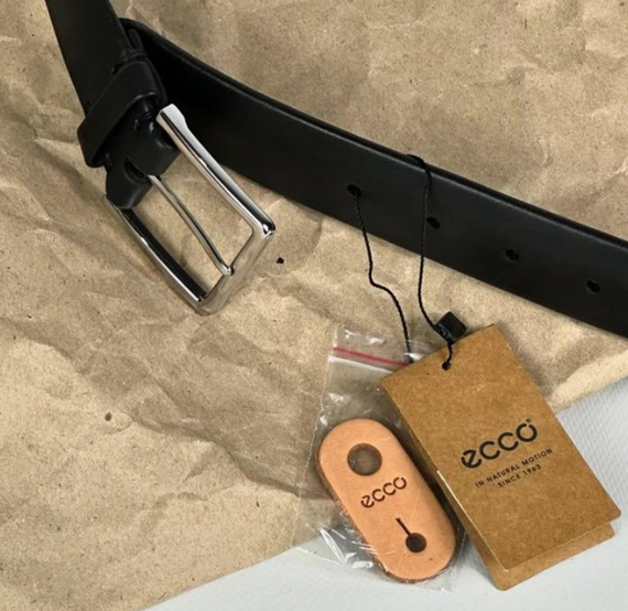 Чоловічий шкіряний ремінь ЕССО 100 см, колір чорний | Зображення 3