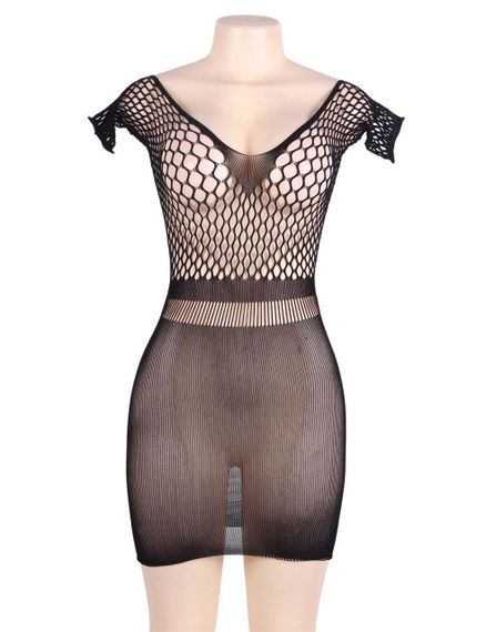 Платье-мини Star Night с ажурной сеткой, связанное крючком, черный XS-M sexstyle | Зображення 4