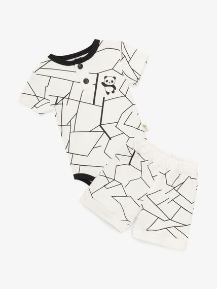 Костюм боді+шорти для хлопчика Mini Papi 26109 6-9 місяців Білий shop (2000999603815)