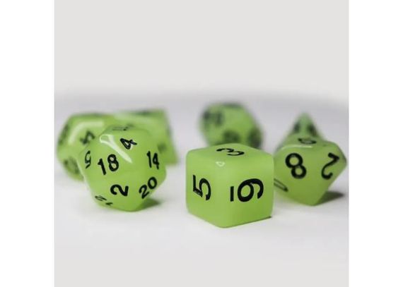 Набір кубиків Glow in the dark 7 Dice Set White (7 шт.) | Зображення 2