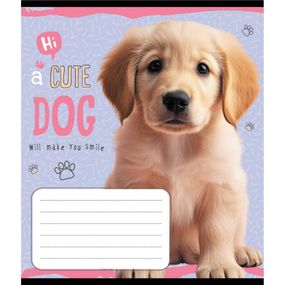 Тетрадь ученическая "Милый щенок" 012-520132L-4 в линию, 12 листов