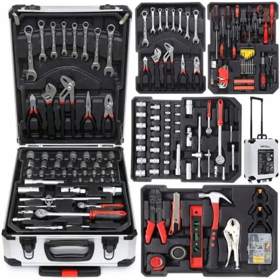 Професійний набір інструментів Tools Set KRAFFTEC у валізі з тріскачкою із 408 предметів