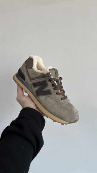 Кросівки зимові низькі New 574 Grey Brown Khaki Хутро  , В'єтнам зима 4056 42 26,5 | Зображення 1