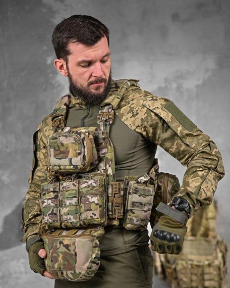 Плитоноска Artex с напашником системой быстрого сброса и 7 подсумками НП4876