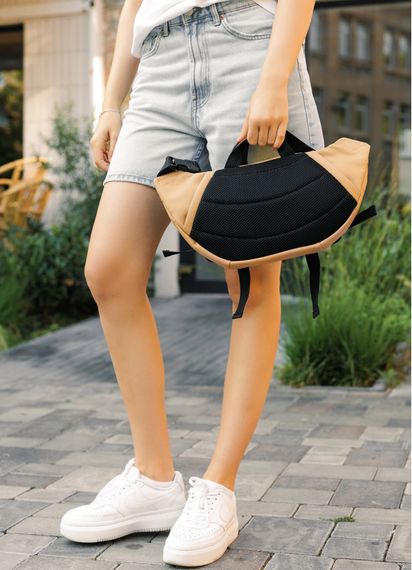 Большая женская поясная сумка бананка Sambag DynamicDart бежевая 38×21×7 см (80411026) | Зображення 8