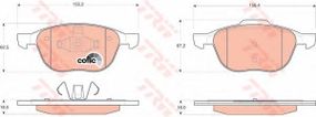 Колодка гальм. диск. FORD FOCUS, MAZDA 3,5, VOLVO C70, S40, передн. (вир-во TRW) TRW GDB1583 на FORD C-MAX II (DXA/CB7, DXA/CEU)