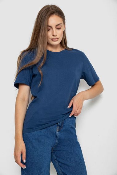 Футболка женская однотонная, цвет синий, 238R112 | Зображення 2
