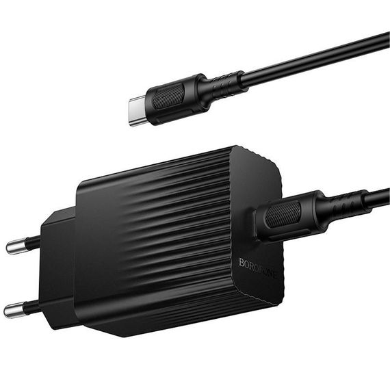 МЗП Borofone BAS75A Source PD30W (1USB-C) + кабель Type-C to Type-C Black | Зображення 2