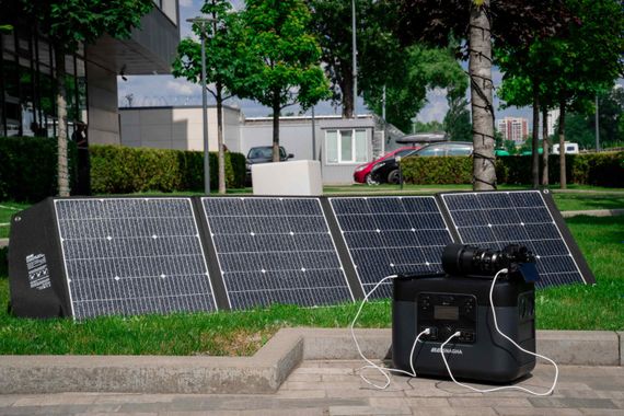 Портативна сонячна панель 2E, 200 Вт зарядний пристрій, DC, USB-С PD45W, USB-A 24W (2E-EC-200) | Зображення 4
