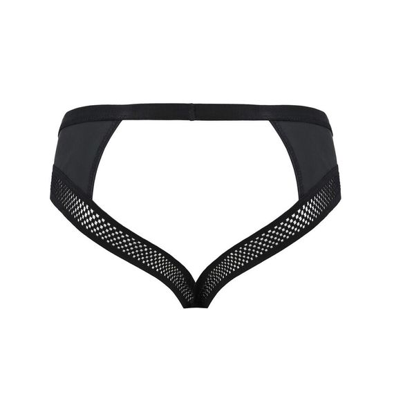 Чоловічі труси з ланцюжком Passion 030 SLIP TOM XXL/XXXL Black, екошкіра, відкриті сідниці | Зображення 5