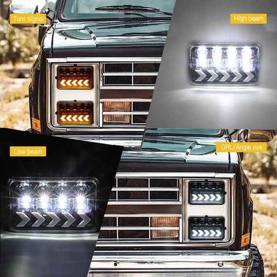 LED фара з DRL 40W 4x10W комплект 2 шт чітка світло-тіньова межа 6700 LM 10-30V 6000K | Зображення 9
