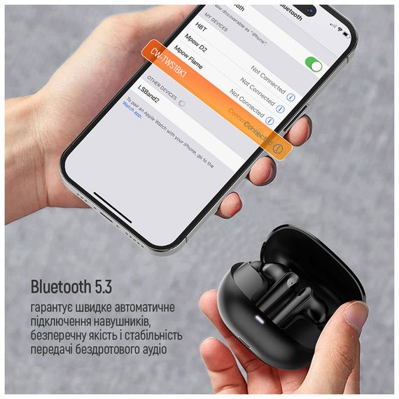 Навушники ColorWay Slim TWS-1 Earbuds Long Life Black (CW-TWS1BK1) | Зображення 9