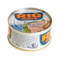 Тунец (консерва) цельными кусочками в собственном соку Rio Mare, 80г, Италия, ж/б