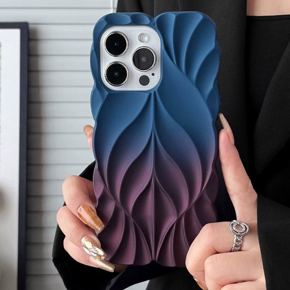 TPU чохол Leaf для Apple iPhone 15 Pro Max (6.7") Navy Blue / Plum | Зображення 2