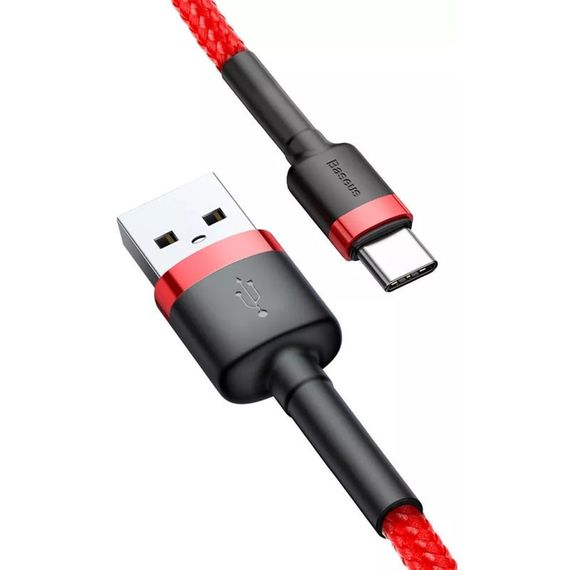 Дата кабель Baseus Cafule Type-C Cable 2A (2m) (CATKLF-C) Красный | Зображення 2