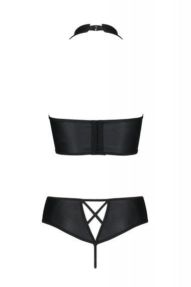Комплект білизни із вставками зі стреп-стрічки NANCY BIKINI black S/M - Passion Sex Aura | Зображення 3