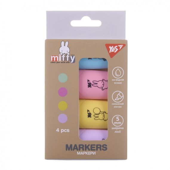 Набір текстових маркерів YES Miffy 391093 4 кольори