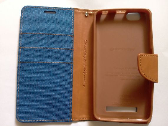 Чохол-книжка Goospery з тканини для Lenovo A2020 Vibeс синій | Зображення 2