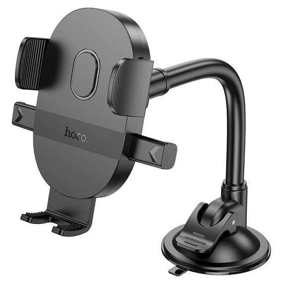 Автоутримувач HOCO H20, кріплення на скло, затискач 55-85мм, Black, Box | Зображення 1