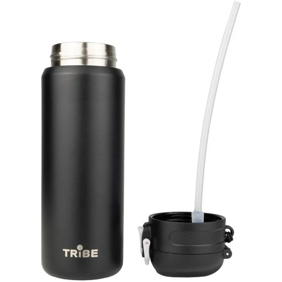Термокухоль сталевий 600 мл Tribe Urban black для гарячих і холодних напоїв стильний і зручний для офісу та активного відпочинку