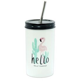 Склянка з трубочкою Flamingo