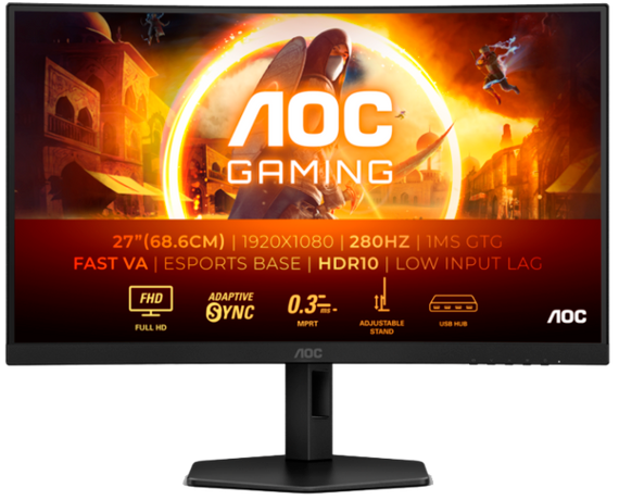 Монiтор 27" AOC C27G4ZXU Black