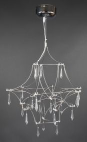 Люстра світлодіодна підвісна LED світильник для квартири на стелю лед 27873 Хром 65-180х60х60 см.