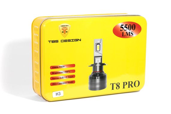 Комплект светодиодных ламп TBS Design T8 PRO H3 12-24V 110W Pk22s 11000lm 6000K | Зображення 2