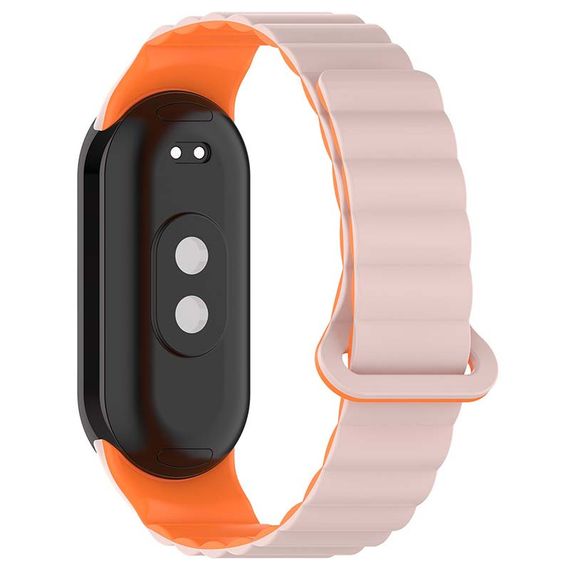 Ремінець Dual-color Magnetic для Xiaomi Mi Band 9/8/10 Light Pink / Orange | Зображення 1