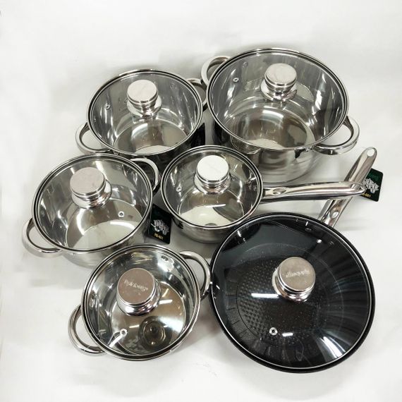 Набір каструль для електроплити Rainberg RB-601 12 предметов, Каструля для приготування WP-286 на плиті | Зображення 5