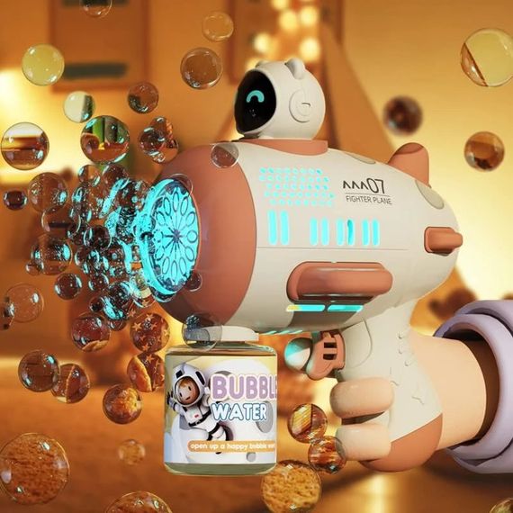 Дитячий автоматичний пістолет для мильних бульбашок Toy Bubble Gun • Іграшковий бульбашкомет для вулиці, свят, прогулянок і активних ігор | Зображення 5
