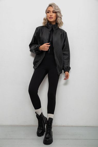 Бомбер женский с принтом, цвет черный, 257R72 | Зображення 1