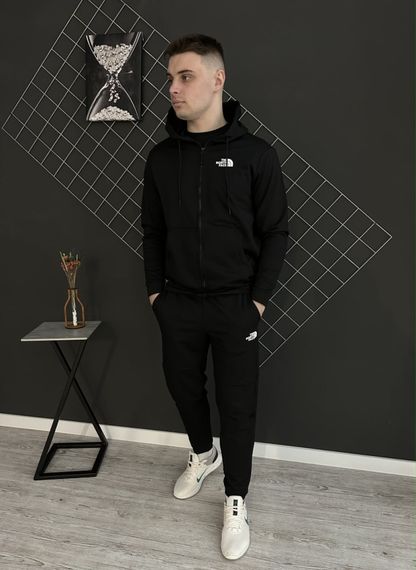 Демісезонний костюм на змійці чорний  + жилетка TNF | Зображення 2