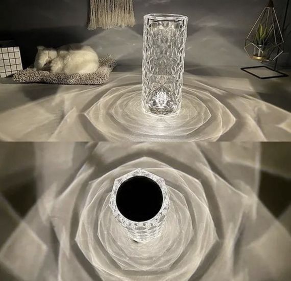 Настільна лампа нічник Роза з пультом RGB Crystal Rose. | Зображення 5