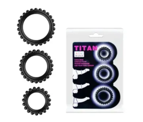 Набор из 3 эрекционных колец " TITAN " BI-210143 sexstyle