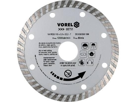 Диск отрезной алмазный TURBO Ø-115 мм Польша VOREL-08751