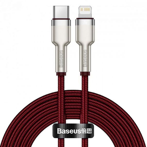 Кабель Baseus Cafule Type-C to Lightning PD 20W (2m), Червоний, 2.0 м