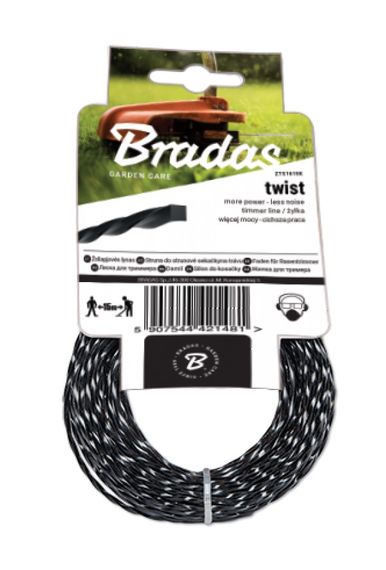 Волосінь для тримера Bradas TWIST "кручена" 2,4мм х 15м ZTS2415K